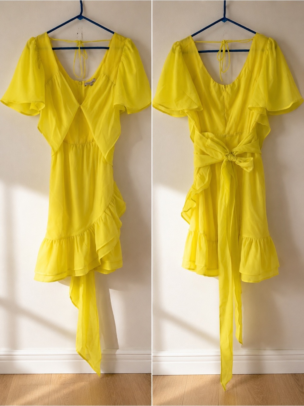 Women’s Yellow Ruffle Dress - Bright Summer Style